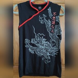 Vintage dragon asian shirt Sz XL (US L)